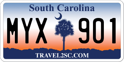 SC license plate MYX901