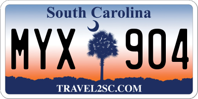 SC license plate MYX904