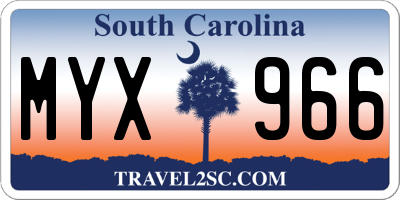 SC license plate MYX966