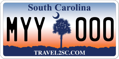 SC license plate MYY000