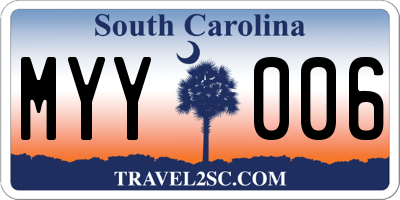 SC license plate MYY006