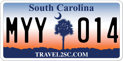 SC license plate MYY014