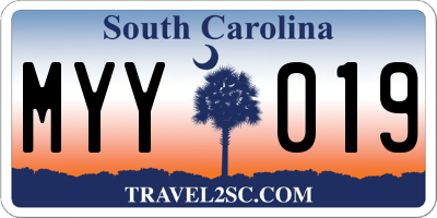 SC license plate MYY019
