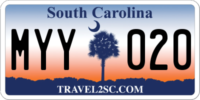 SC license plate MYY020