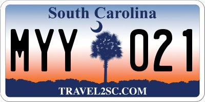 SC license plate MYY021