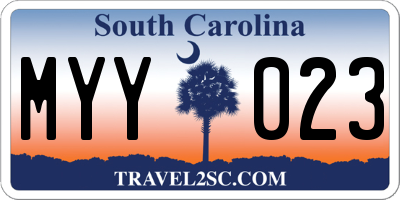 SC license plate MYY023