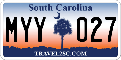 SC license plate MYY027