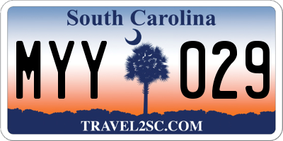 SC license plate MYY029