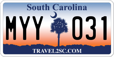 SC license plate MYY031
