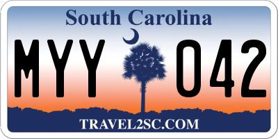 SC license plate MYY042