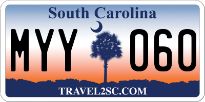 SC license plate MYY060