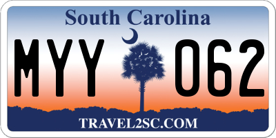 SC license plate MYY062