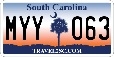 SC license plate MYY063