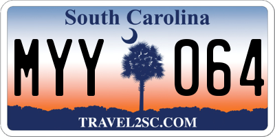 SC license plate MYY064