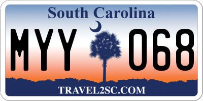 SC license plate MYY068