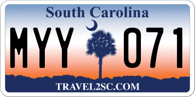 SC license plate MYY071