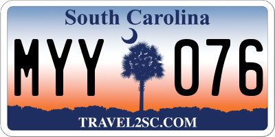 SC license plate MYY076