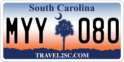 SC license plate MYY080