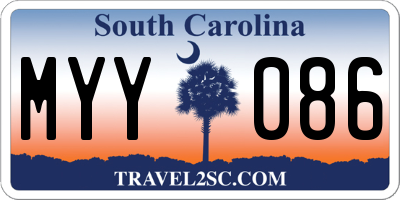 SC license plate MYY086