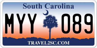 SC license plate MYY089