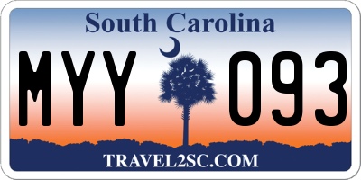 SC license plate MYY093