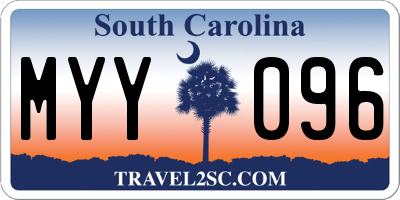 SC license plate MYY096