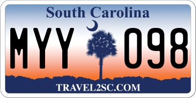 SC license plate MYY098