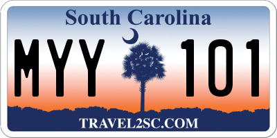 SC license plate MYY101