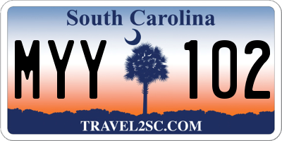 SC license plate MYY102