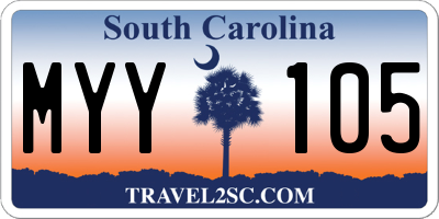 SC license plate MYY105