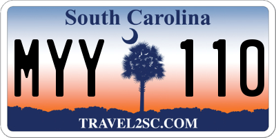SC license plate MYY110