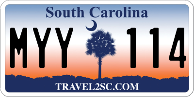 SC license plate MYY114