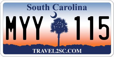 SC license plate MYY115