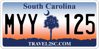 SC license plate MYY125