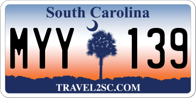 SC license plate MYY139