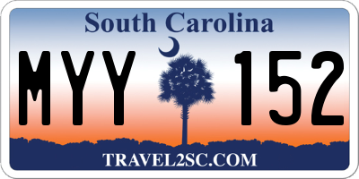 SC license plate MYY152