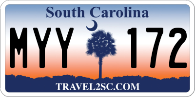 SC license plate MYY172