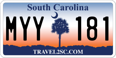 SC license plate MYY181