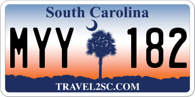 SC license plate MYY182