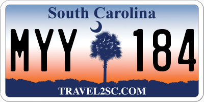 SC license plate MYY184