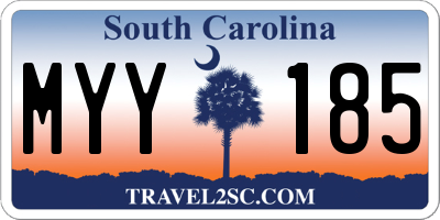 SC license plate MYY185
