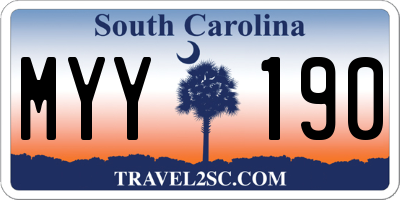 SC license plate MYY190