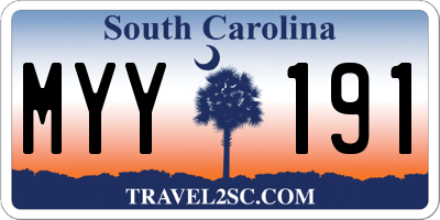 SC license plate MYY191