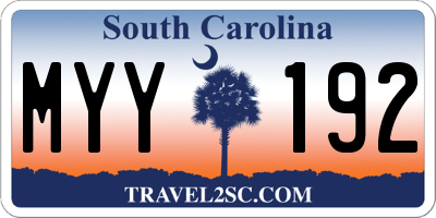 SC license plate MYY192