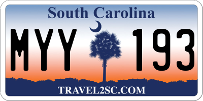 SC license plate MYY193