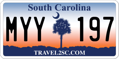 SC license plate MYY197