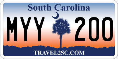 SC license plate MYY200