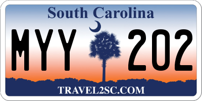 SC license plate MYY202