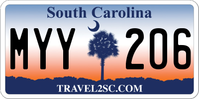 SC license plate MYY206