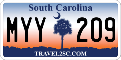 SC license plate MYY209